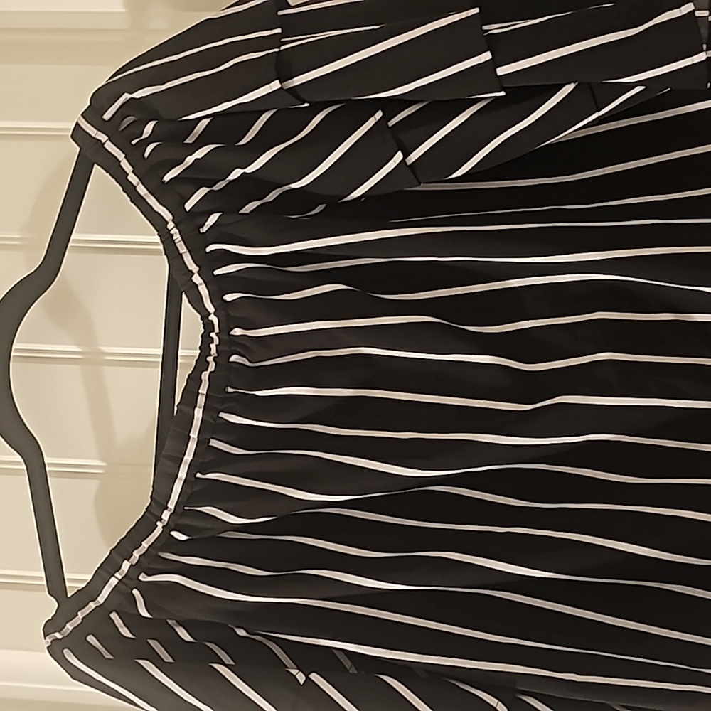 Chico's Black/White Off Shoulder Blouse - Picture 2 of 3